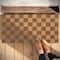 Hello Honey® Natural Checkerboard Print Engraved Coir Doormat